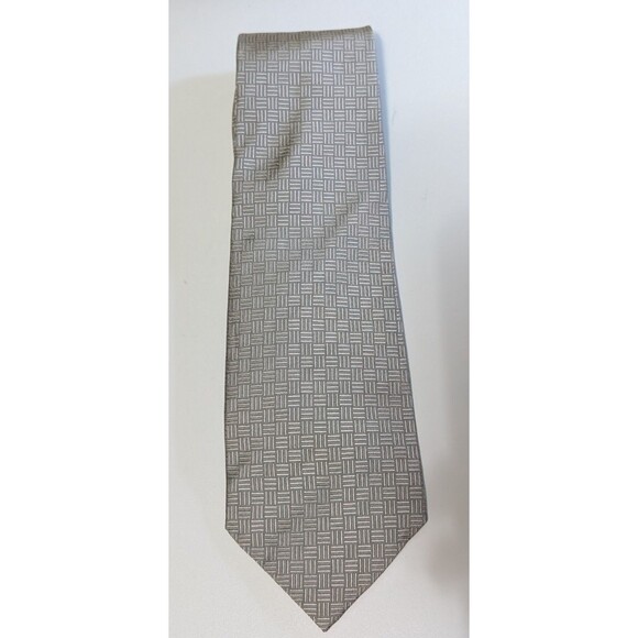 Lauren Ralph Lauren Gray Geometric 100 Silk From USA Man Neck Tie (146) - Picture 1 of 4